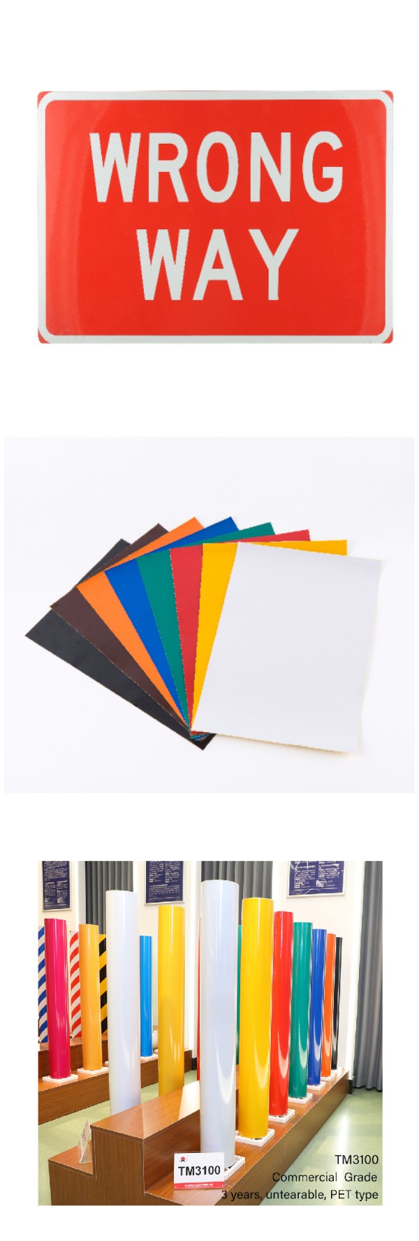 Commercial Grade TM3100 PET Reflective Sheeting Film